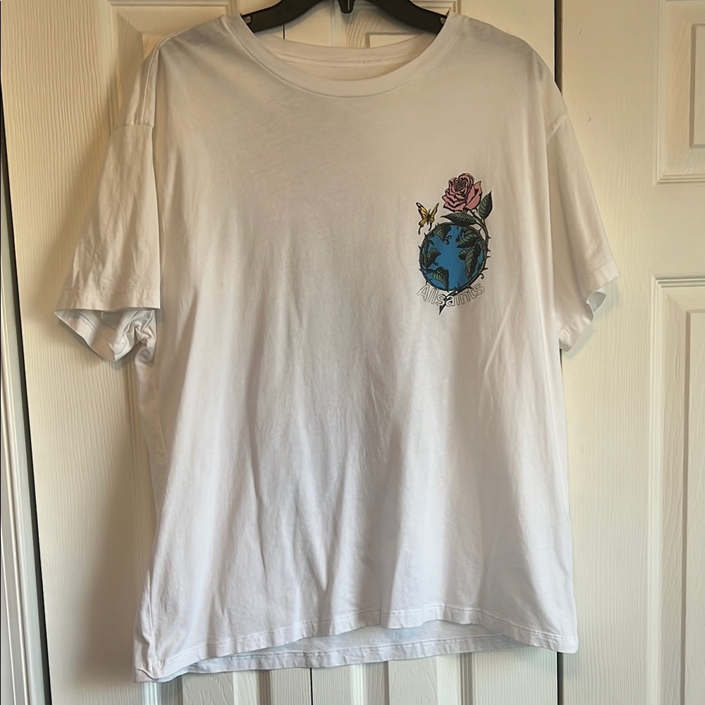 All Saints Oversized Graphic Design Tee